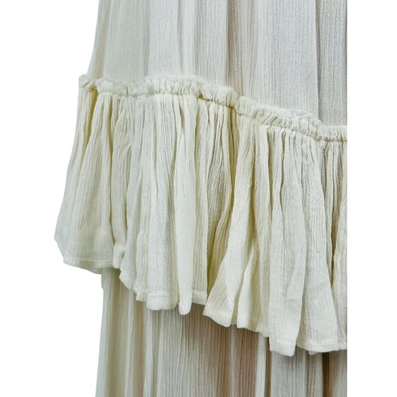 Free People Boho White Ruffled Hem Flowy Asymmetrical Convertible Skirt Dress - Picture 12 of 16